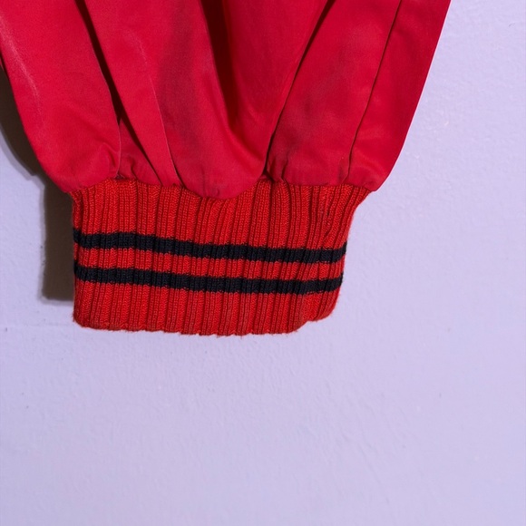 Vintage Red Sports Pants 90s Nylon Joggers Elastic Ankles Streetwear - Picture 2 of 6